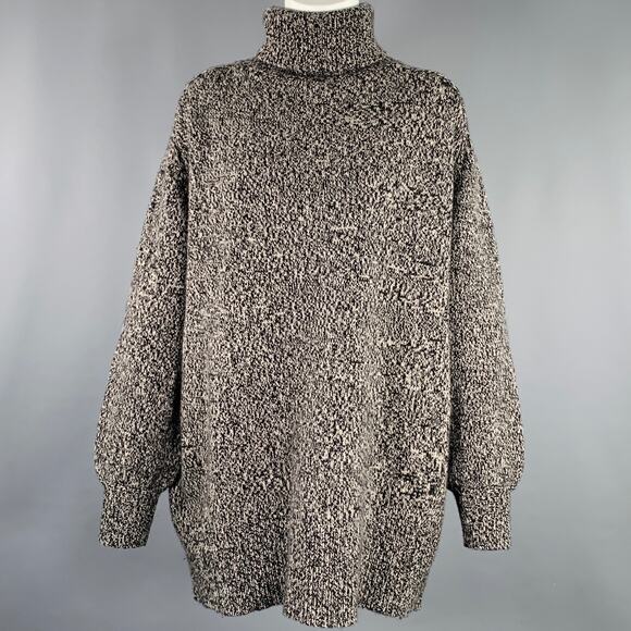 CO Size M Black White Cashmere Knit Turtleneck Sweater - Picture 1 of 6